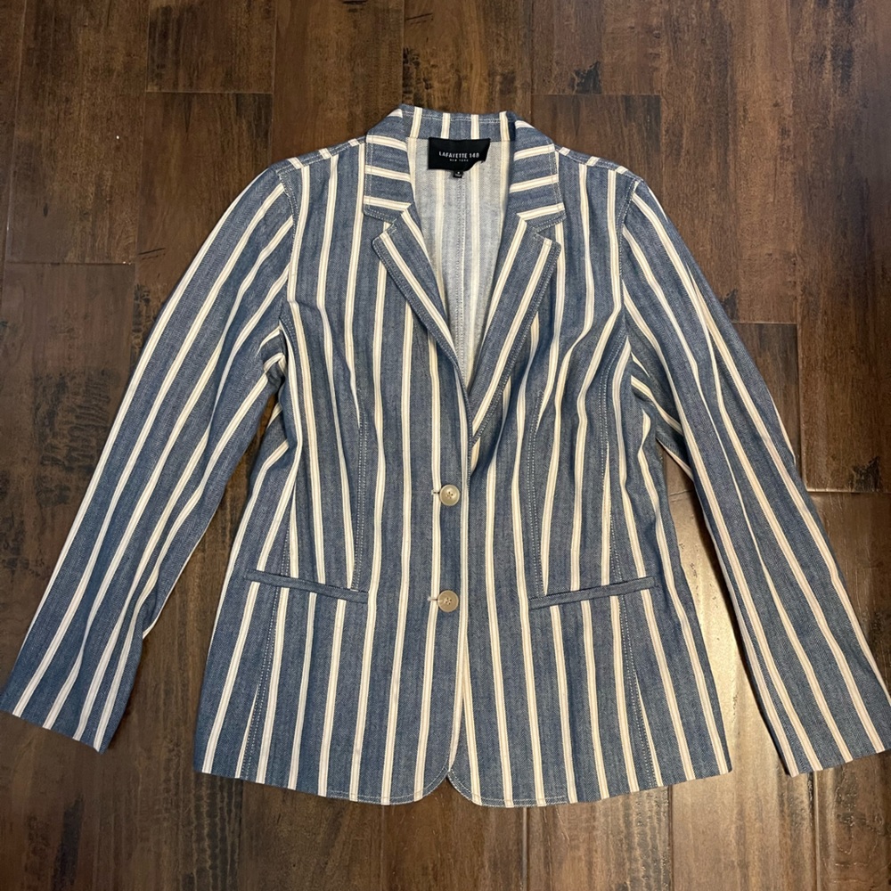 Lafayette 148 New York Striped Blazer - Picture 4 of 5